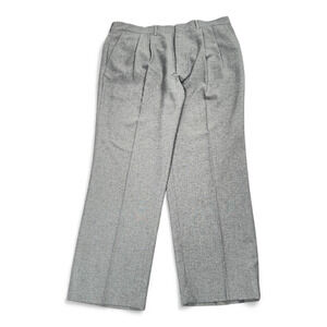 Vintage Sears Pants Mens 36x29 Gray Pleated Dress Slacks Wool Blend Creased 80s